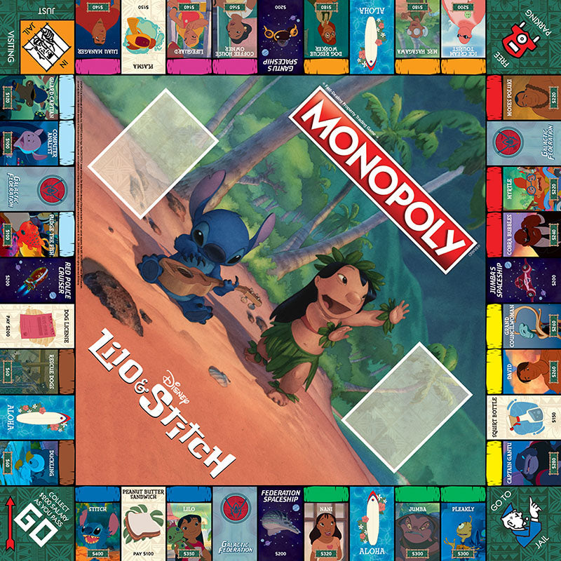 Monopoly: Disney Lilo & Stitch game board | Savvy Hobbyist