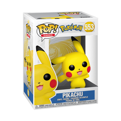 Funko Pop! Pokemon Pikachu Waving #553 — official in-box front view