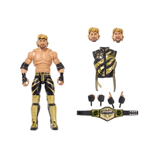 WWE Ultimate Edition Logan Paul — figure with swappable heads, hands, jacket and championship belt