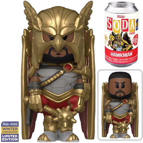 Black Adam Hawkman Vinyl Funko Soda Figure 2022 Convention Exclusive