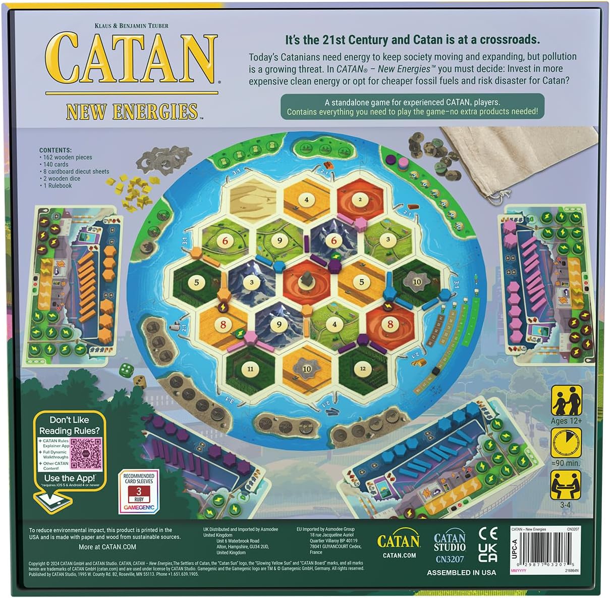 CATAN New Energies Board Game - Sustainable Resources & Strategy, Classic Gameplay with a Modern Twist! Family Game for Kids and Adults, Ages 12+, 3-4 Players, 90 Min Playtime, Made by CATAN Studio