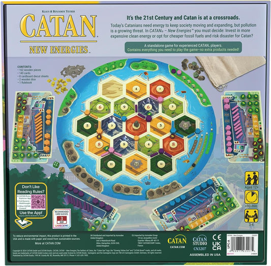 CATAN New Energies Board Game - Sustainable Resources & Strategy, Classic Gameplay with a Modern Twist! Family Game for Kids and Adults, Ages 12+, 3-4 Players, 90 Min Playtime, Made by CATAN Studio
