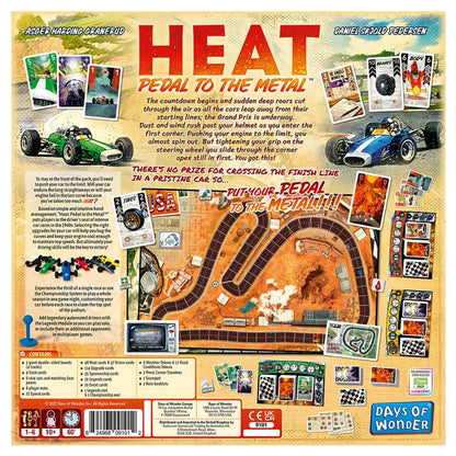 Heat: Pedal to The Metal Family Racing Board Game for Ages 10+