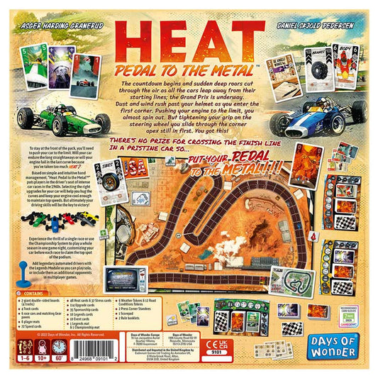 Heat: Pedal to The Metal Family Racing Board Game for Ages 10+