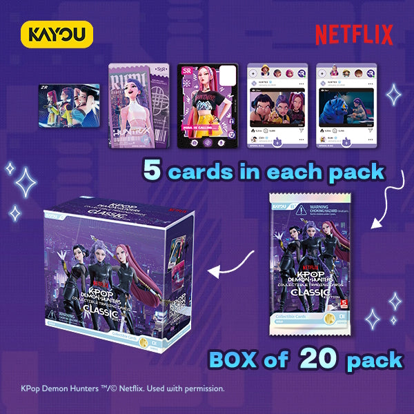 KPop Demon Hunters Classic Edition Series 1 - product breakdown: 20 packs per box, 5 cards per pack