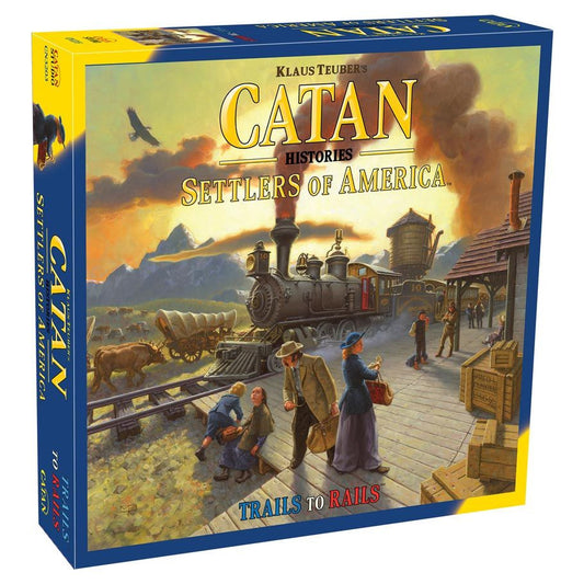 CATAN Histories Settlers of America Board Game - Forge Trails into Rails! Strategy Game, Family Game for Kids & Adults, Ages 14+, 3-4 Players, 120 Min Playtime, Made by CATAN Studio