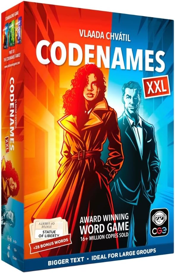 Codenames XXL 2025 board game box - view 02 | Savvy Hobbyist