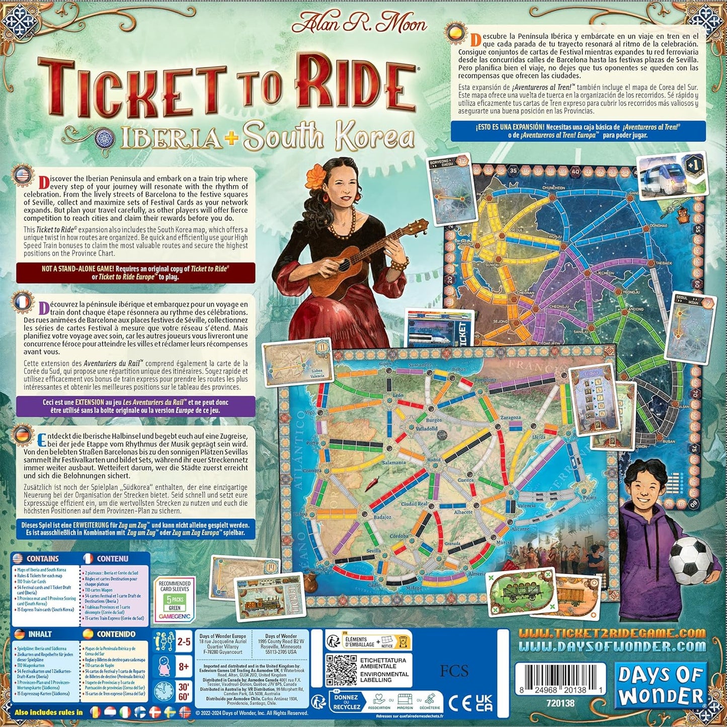 Ticket to Ride Iberia + South Korea Board Game Expansion