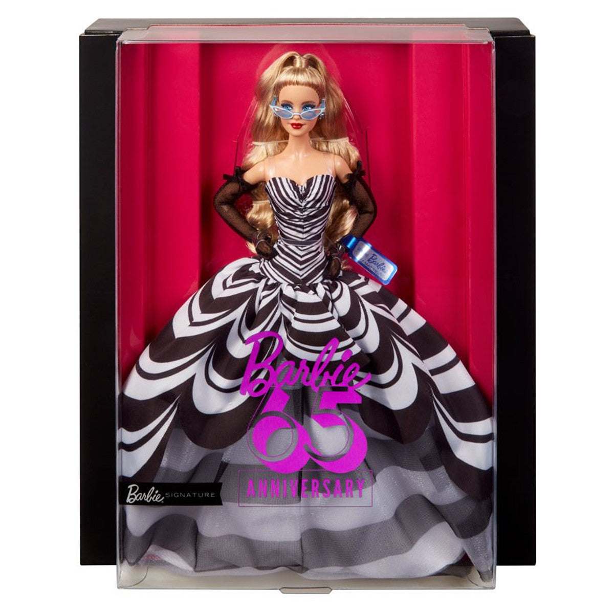 Sealed Barbie Signature 65th Anniversary Collectible Doll with Blonde Hair and Black and White Gown