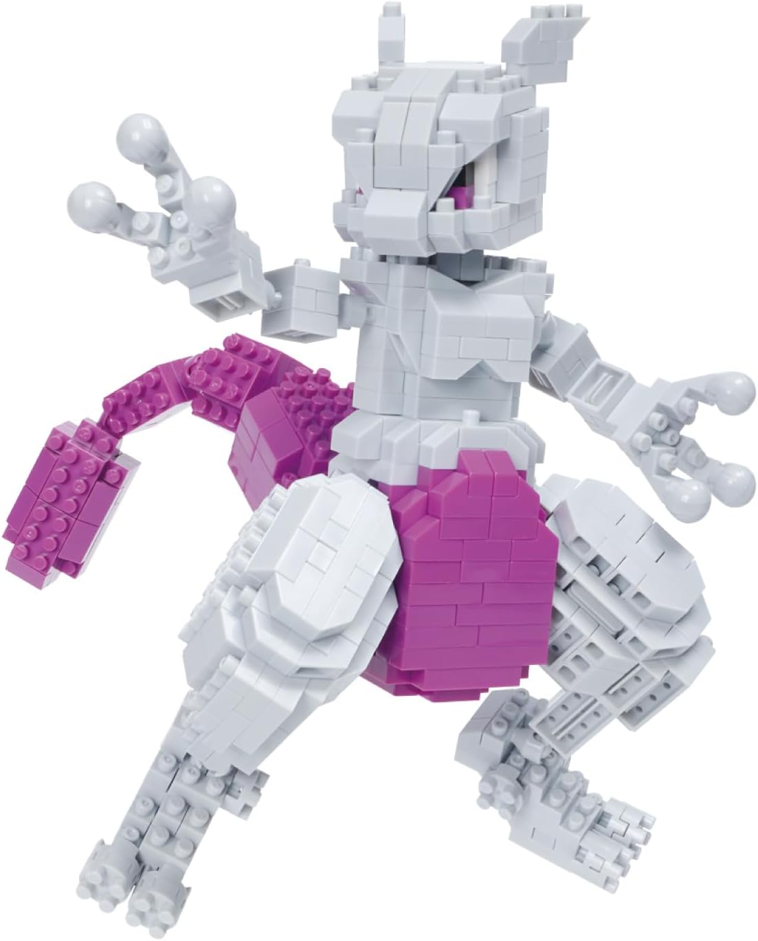 Nanoblock Pokémon Mewtwo Deluxe Edition assembled model - view 03 | Savvy Hobbyist