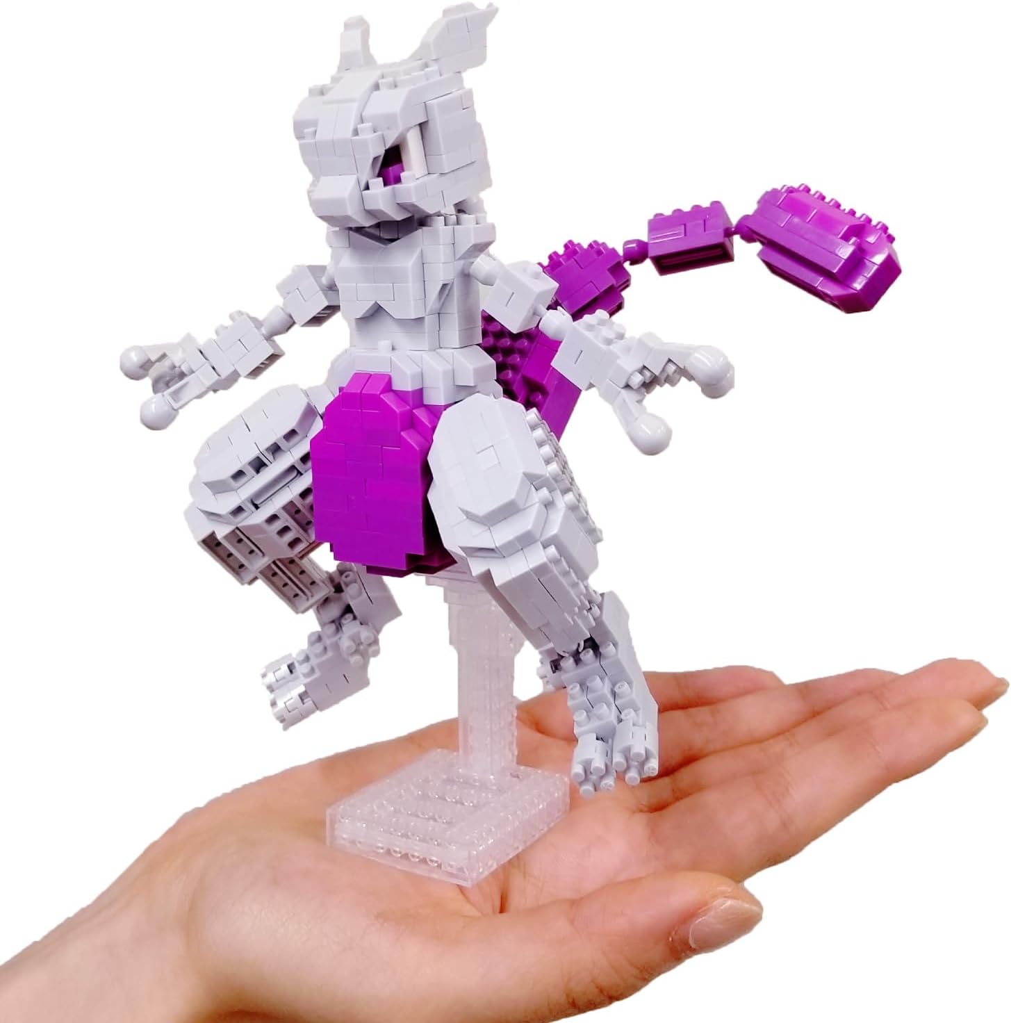 Nanoblock Pokémon Mewtwo Deluxe Edition angle - view 07 | Savvy Hobbyist