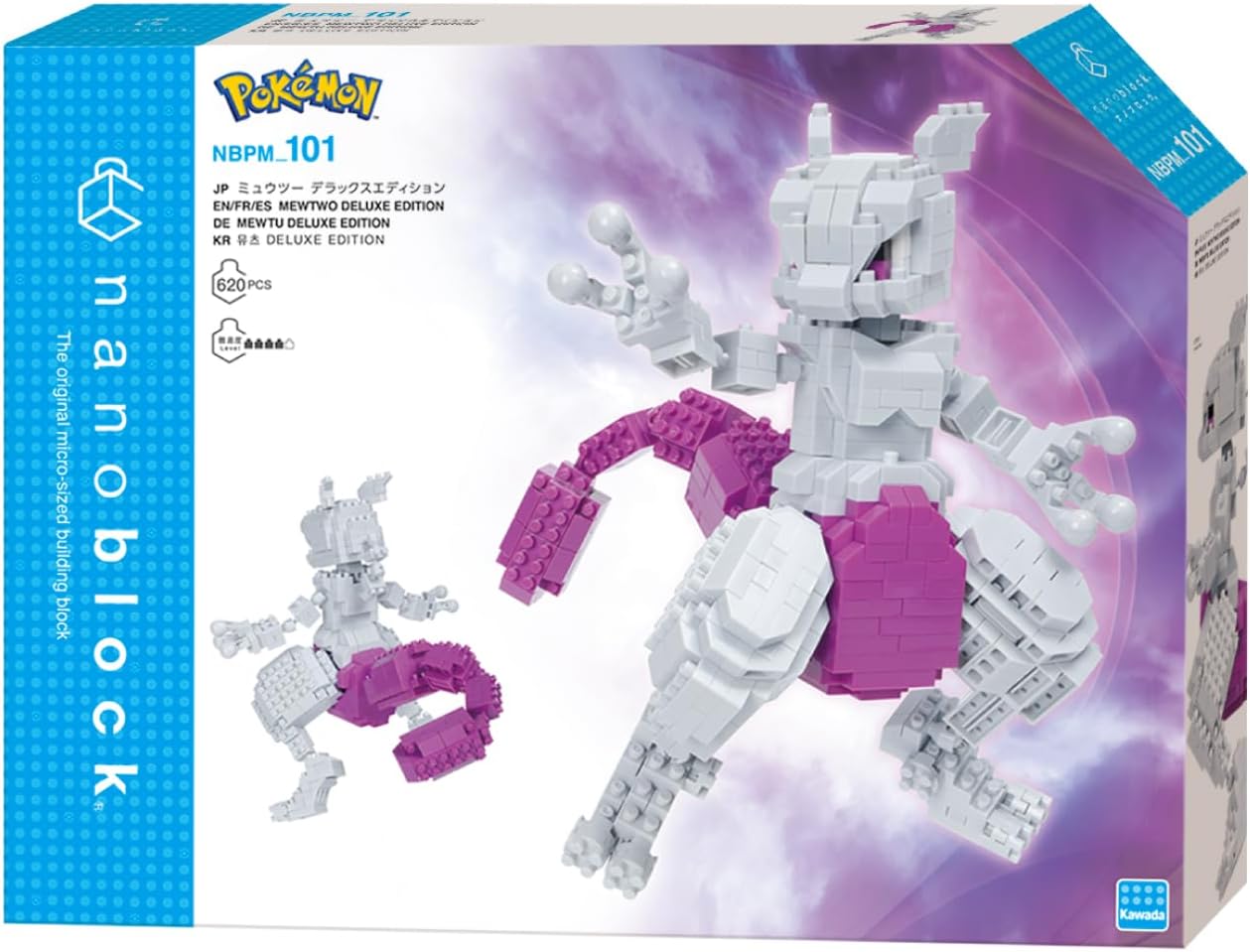 Nanoblock Pokémon Mewtwo Deluxe Edition box - view 08 | Savvy Hobbyist