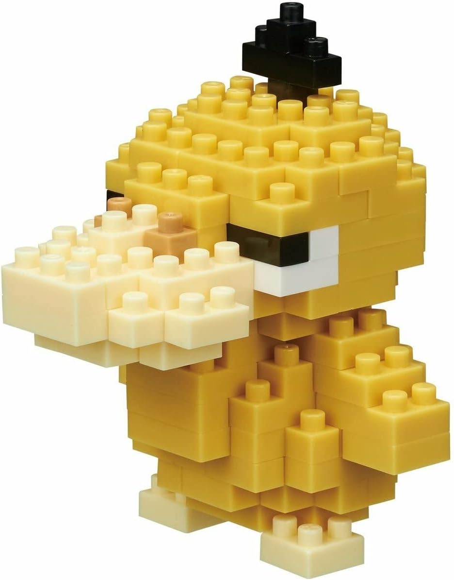Nanoblock Pokémon Psyduck assembled model - view 03 | Savvy Hobbyist