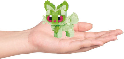 Nanoblock Pokémon Sprigatito in hand - view 07 | Savvy Hobbyist