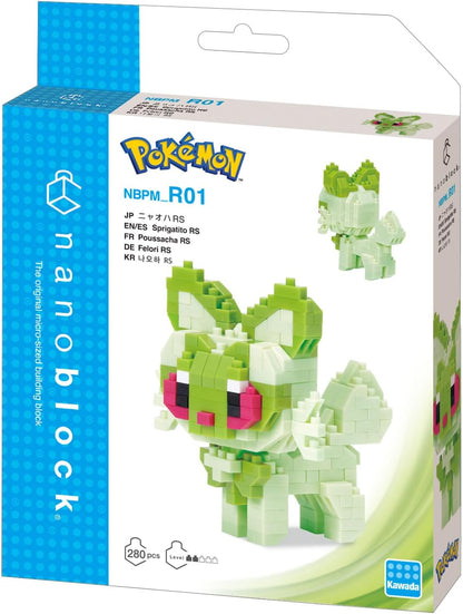 Nanoblock Pokémon Sprigatito box - view 08 | Savvy Hobbyist